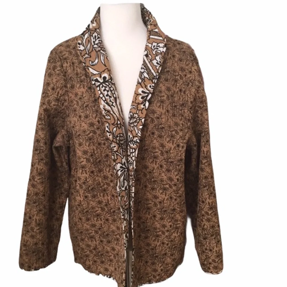 Women’s Reversible cotton open blazer paisley pattern